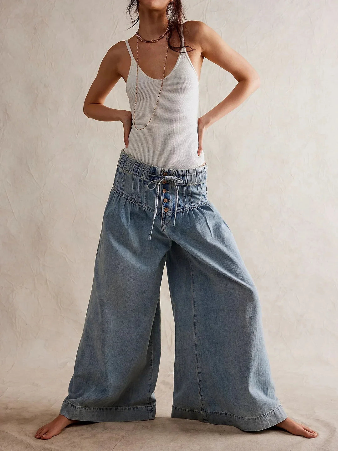 Duttini | Women's Chambray Pull-On Jeans