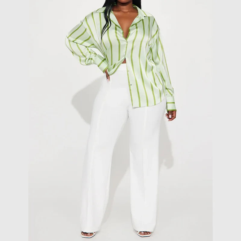 Duttini | Satin Stripe Shirt for Women