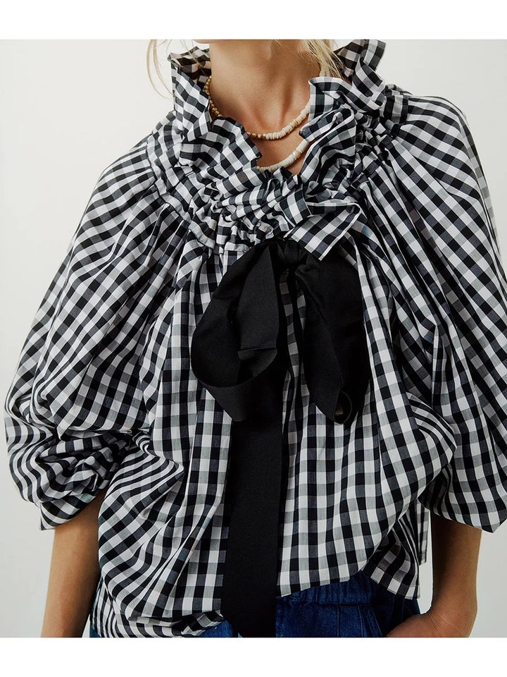Duttini | Puffed Cotton Blouse for Women in White