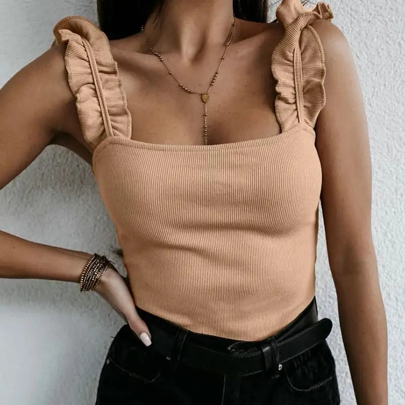 Duttini | Romantic Delightful Ruffled Summer Top in a Flattering Cut