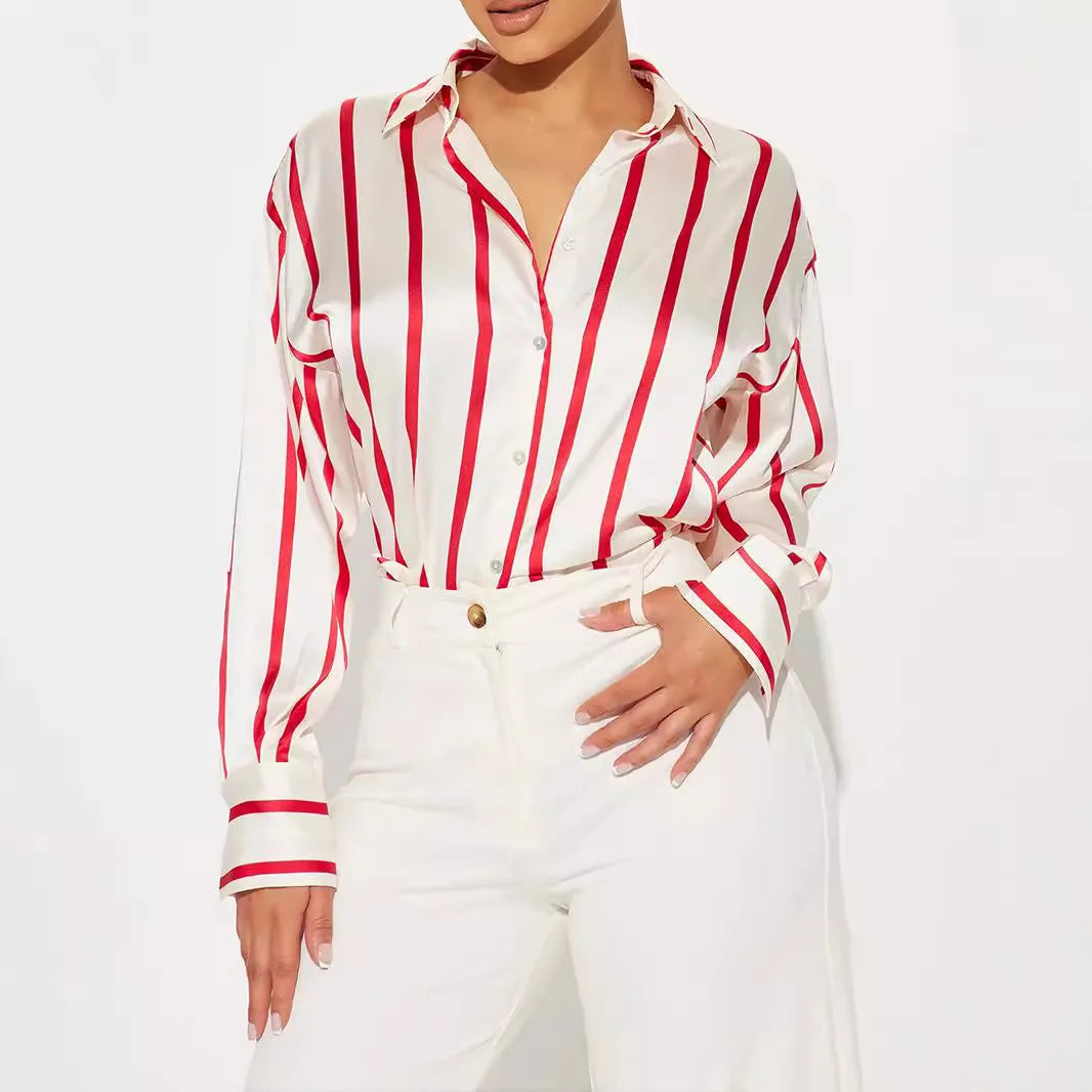 Duttini | Satin Stripe Shirt for Women
