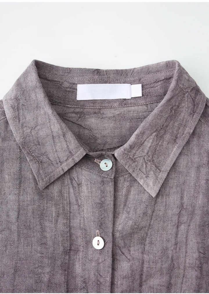 Duttini | Pleated Linen Button Shirt