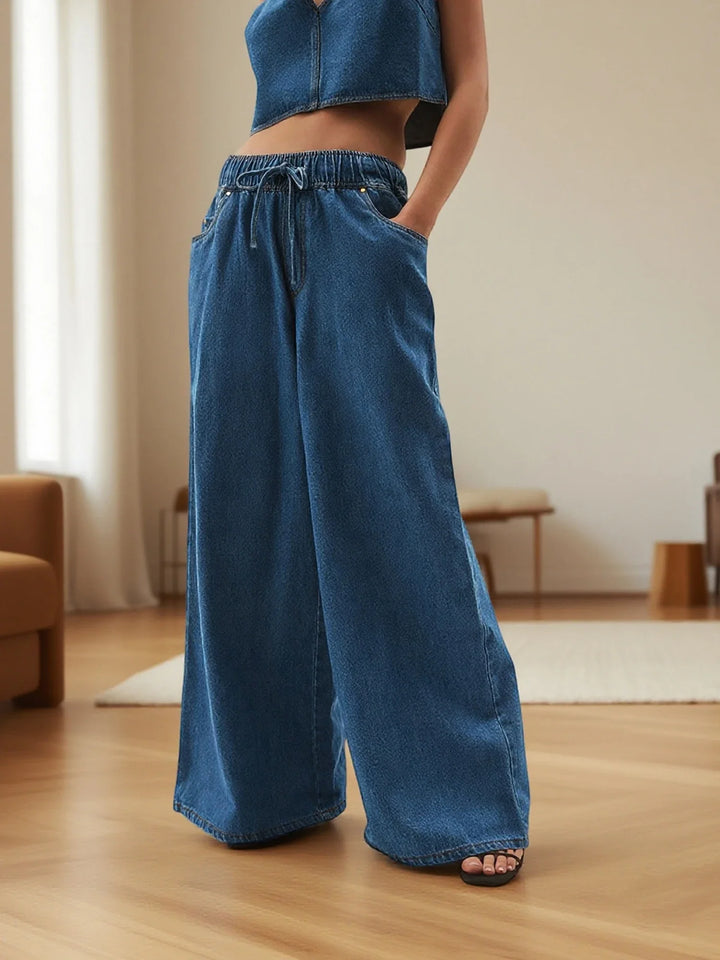 Duttini | Wide-Leg Jean for Women in Denim Blue