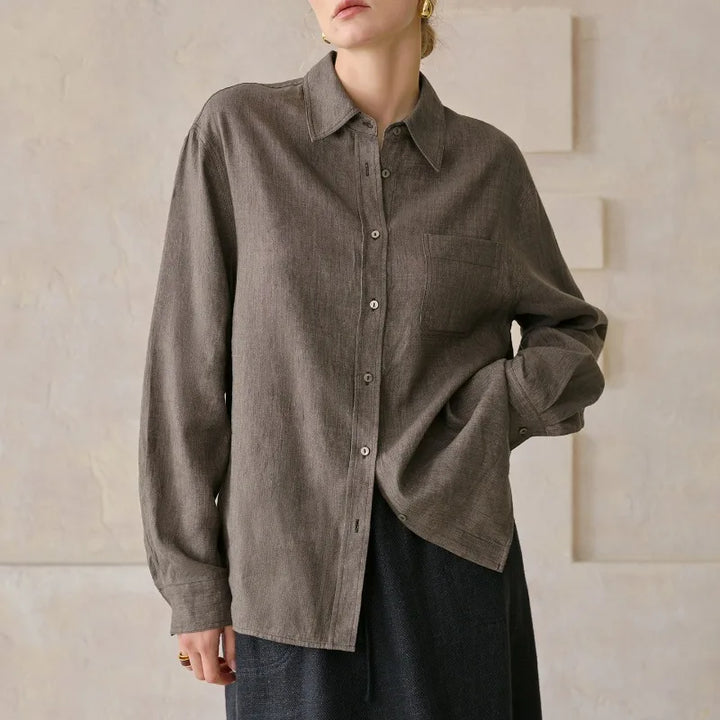 Duttini | Linen Shirt for Men in Classic Fit, White