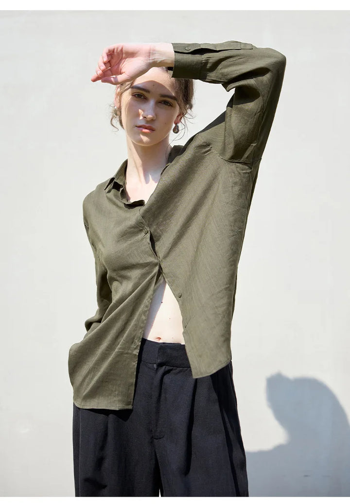 Duttini | Relaxed Ramie Button Down Shirt
