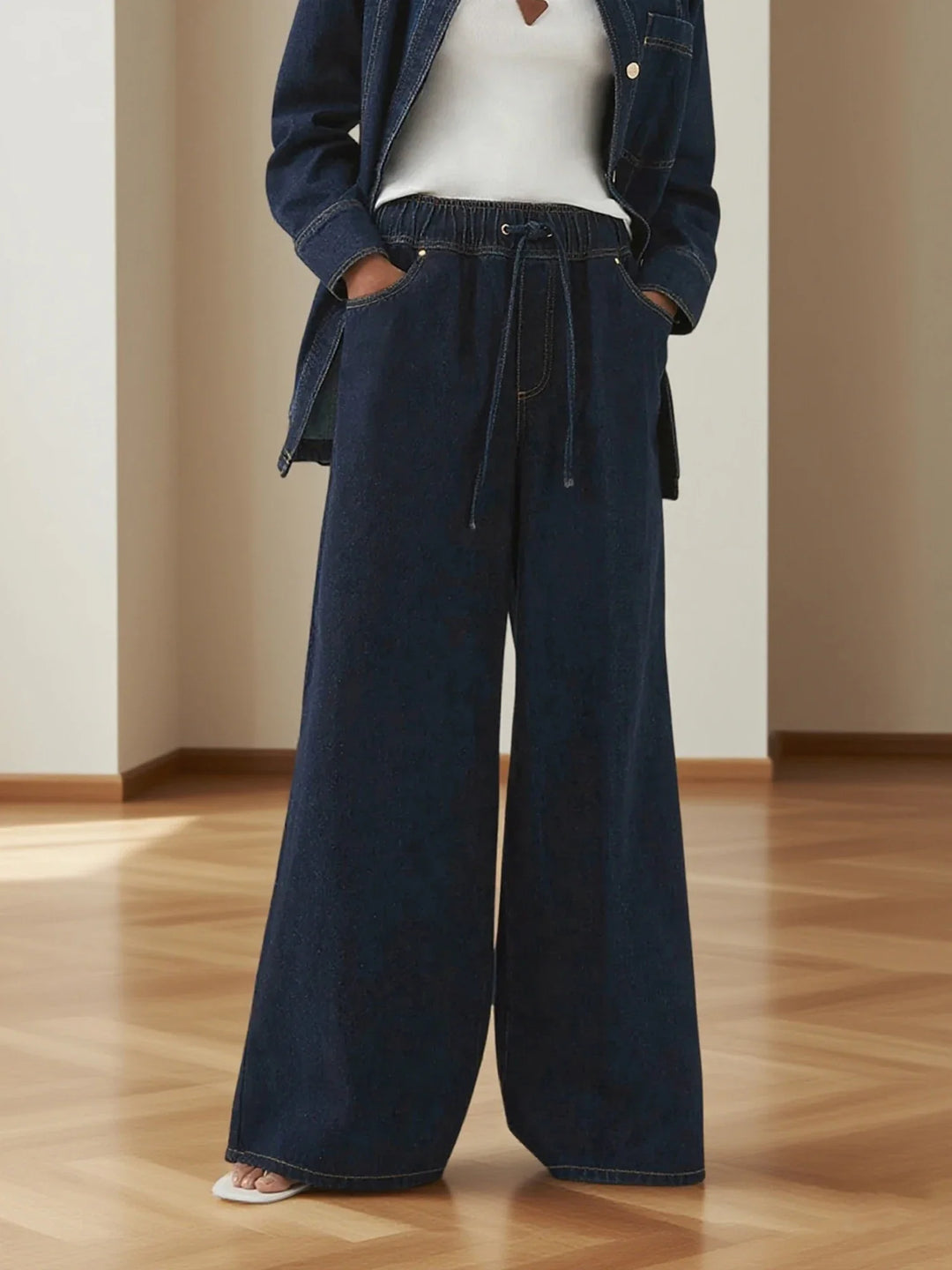 Duttini | Wide-Leg Jean for Women in Denim Blue
