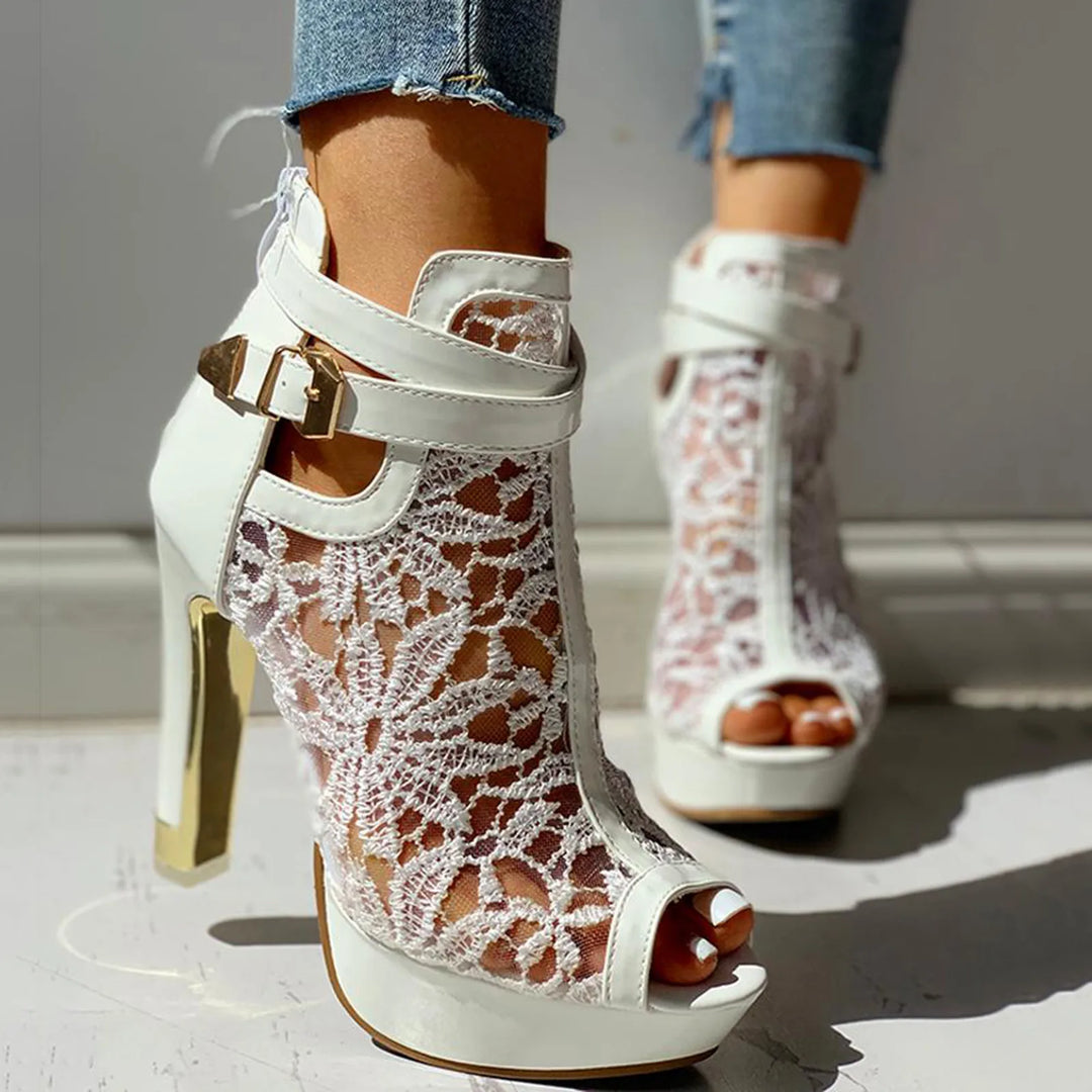 Duttini | Lace Mesh Heels