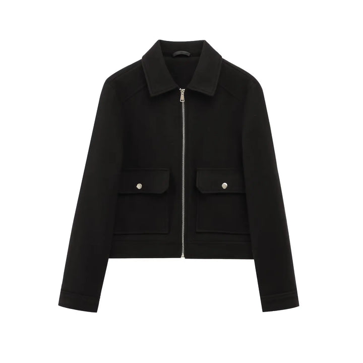 Duttini | Women’s Wool Bomber Jacket with Zipper