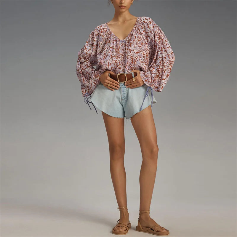 Duttini | Floral Blouse for Women in Lightweight Fabric