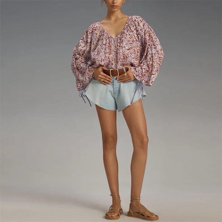 Duttini | Floral Blouse for Women in Lightweight Fabric