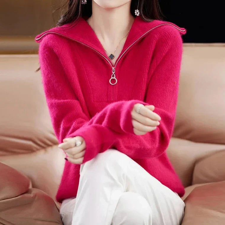 Duttini | Half-Zip Mink Wool Sweater