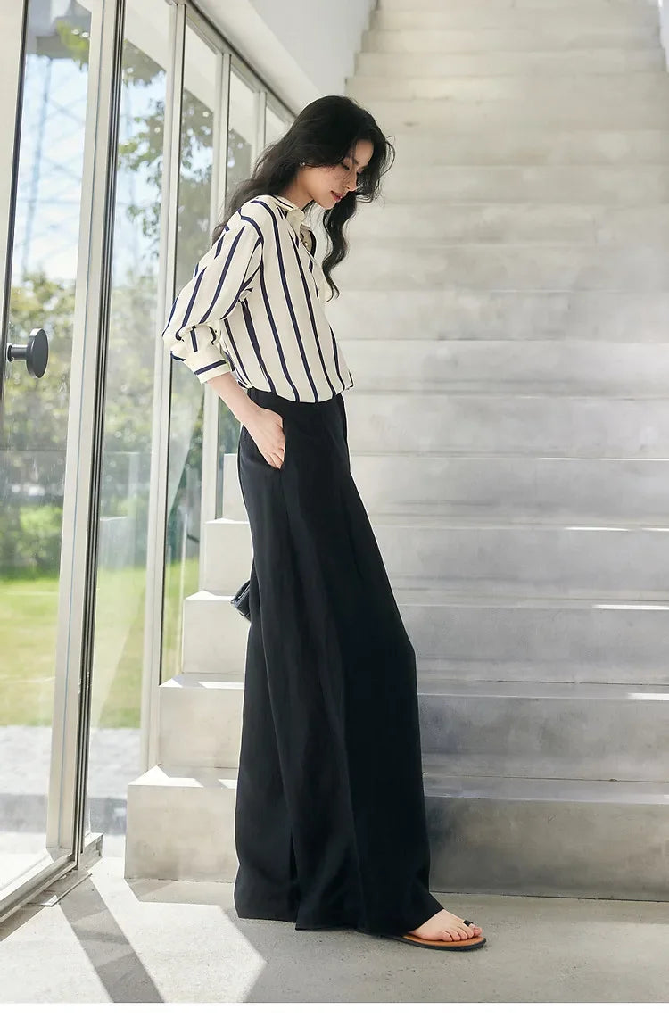 Duttini | Stripe Satin Blouse for Women