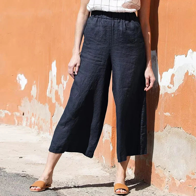 Duttini | Wide Leg Linen Pant for Women in Natural