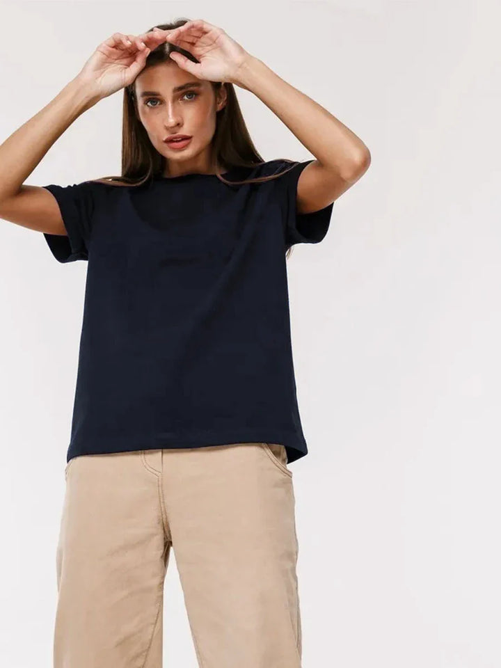 Duttini | Cotton Tee for Women in White, Casual Fit