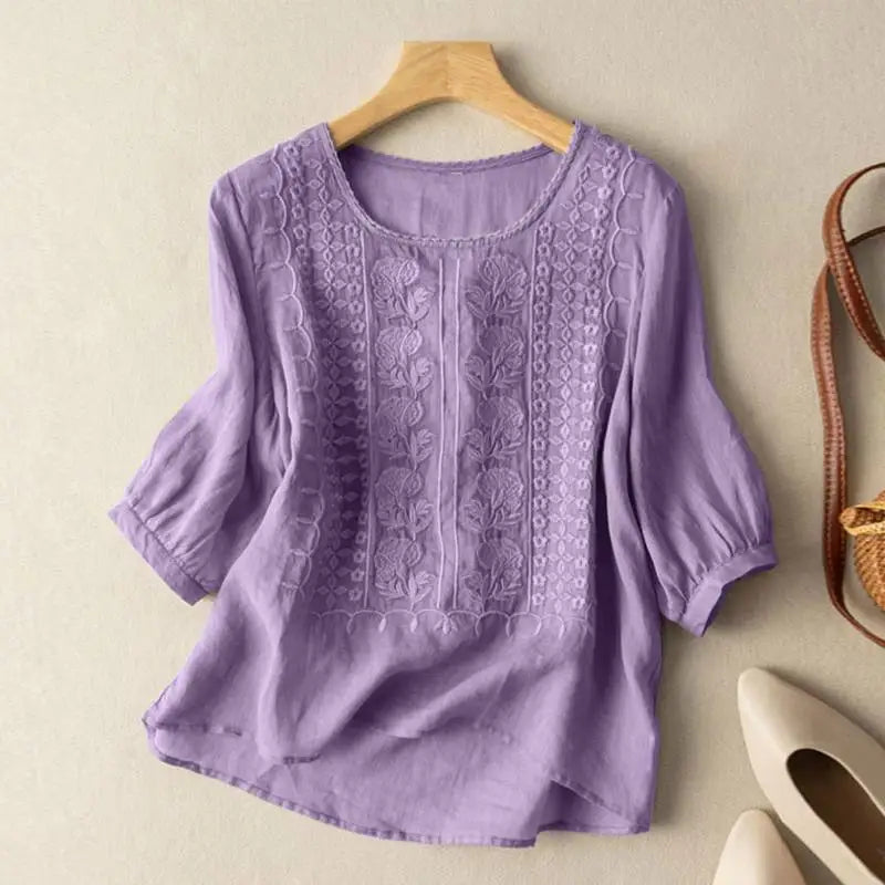 Duttini | Elegant Floral Relaxed Blouse for Effortless Elegance