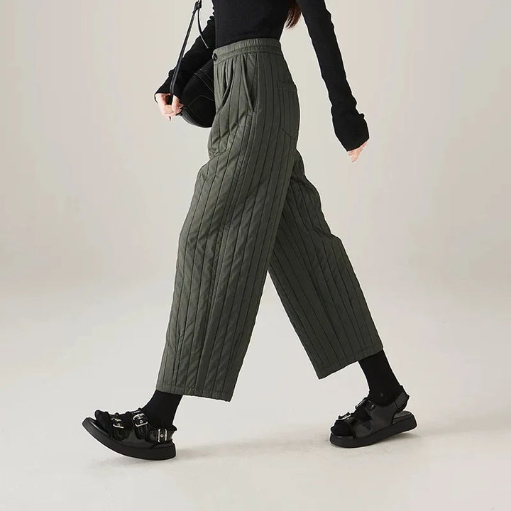 Duttini | Cotton Wide-Leg Pants for Women in Beige