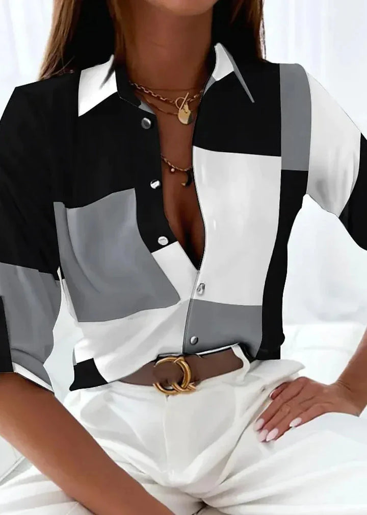 Duttini | Chic Contemporary Printed Blouse with Graceful Drape