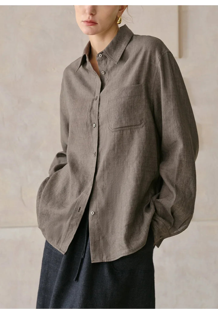 Duttini | Linen Shirt for Men in Classic Fit, White