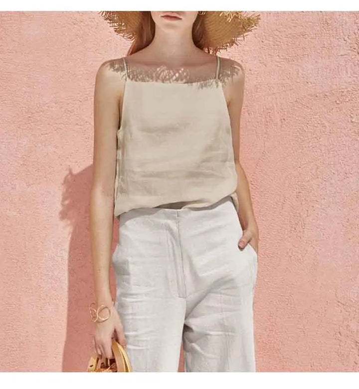 Duttini | Satin Strap Linen Cami
