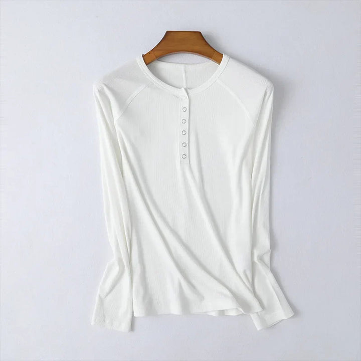 Duttini | Pop-Button Top for Women in Cotton Blend, Fitted, Black