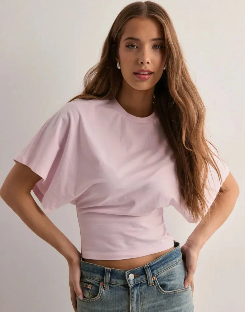 Duttini | Drape Cotton Tee for Women in White