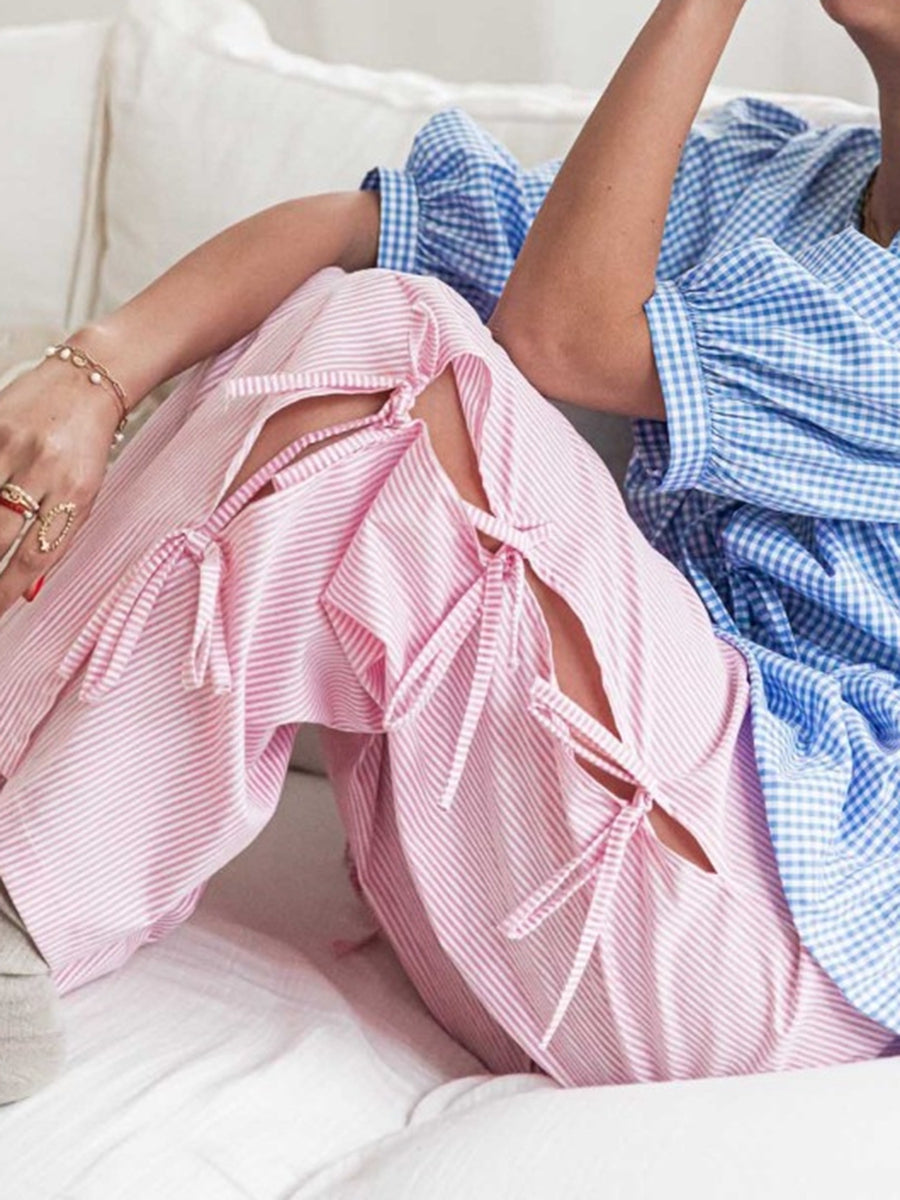 Duttini | Checkered Cotton Trousers