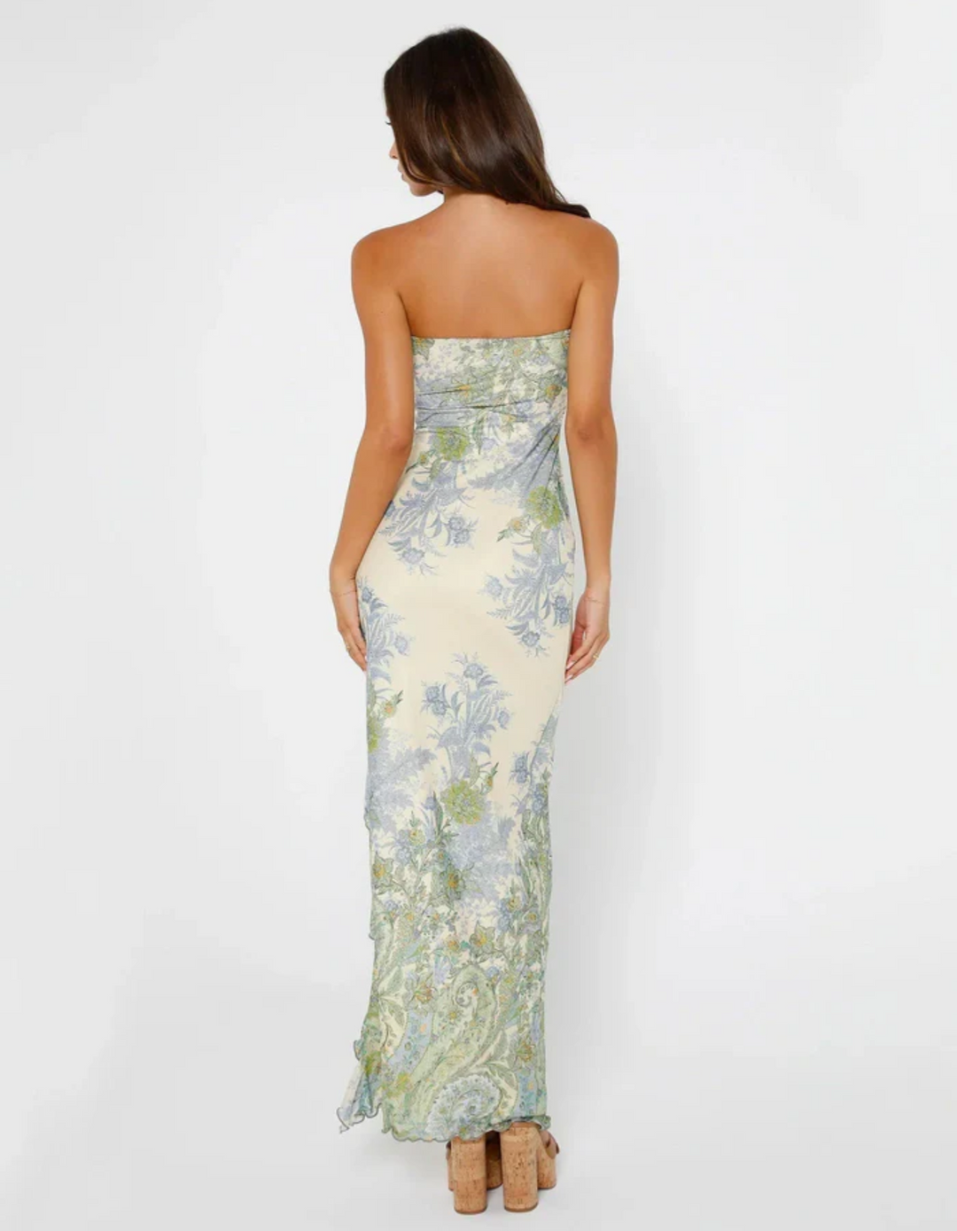 Duttini | Floral Print Strapless Maxi Dress