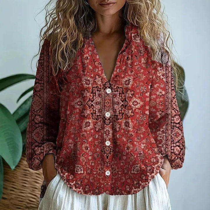 Duttini | Flowing Relaxed Blouse With Nature Print