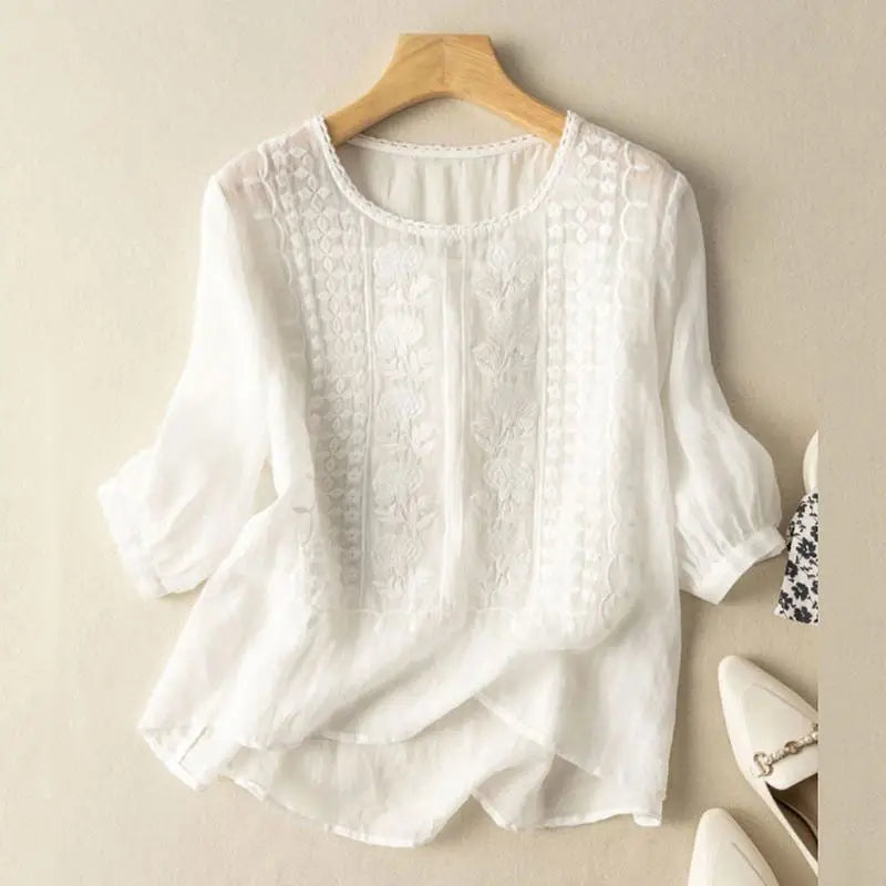 Duttini | Elegant Floral Relaxed Blouse for Effortless Elegance