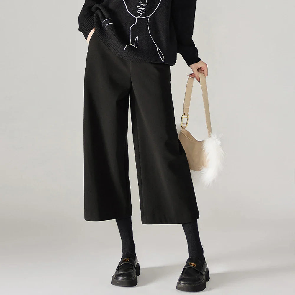 Duttini | Woolen Wide Leg Pants
