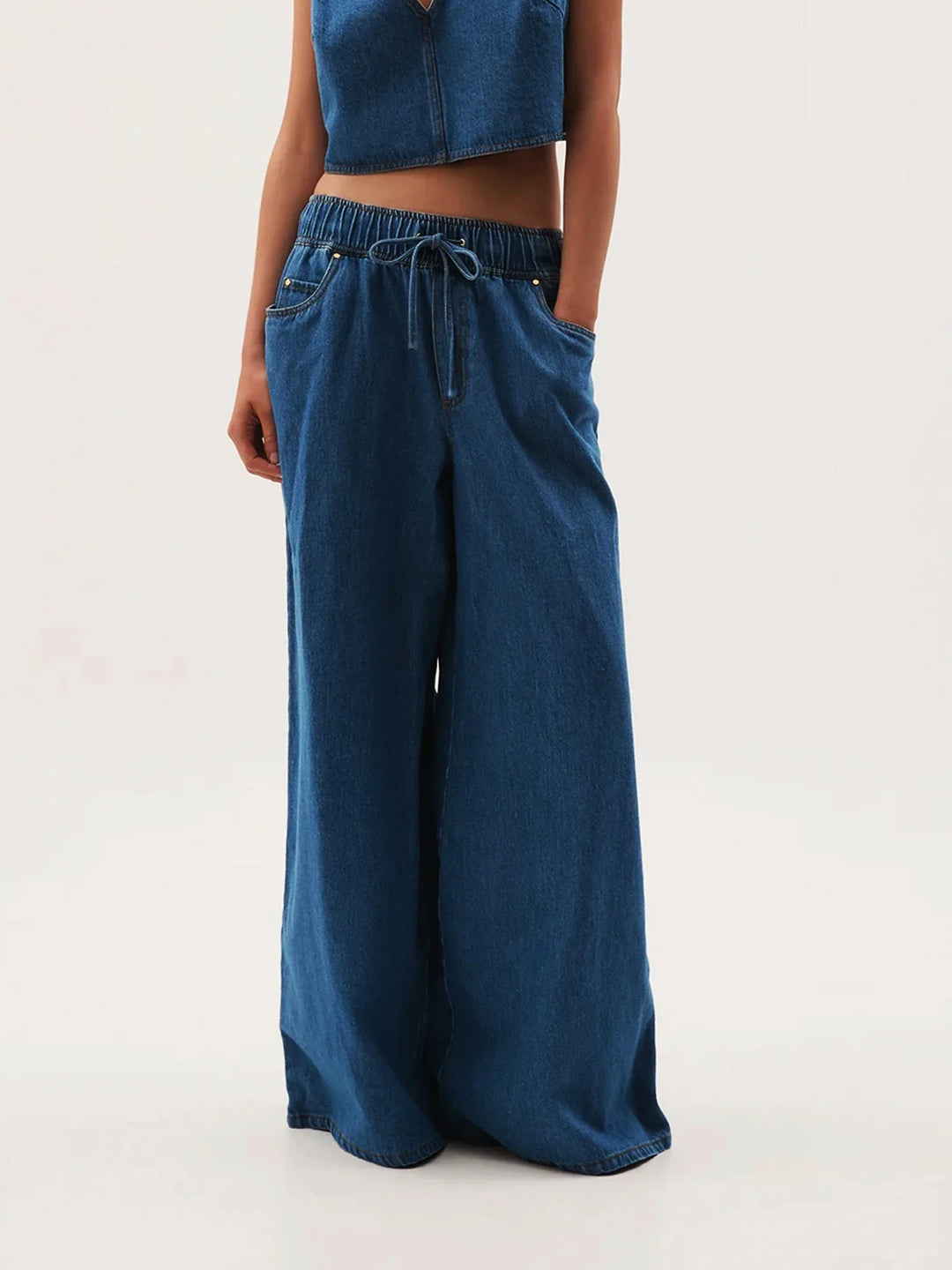 Duttini | Wide-Leg Jean for Women in Denim Blue