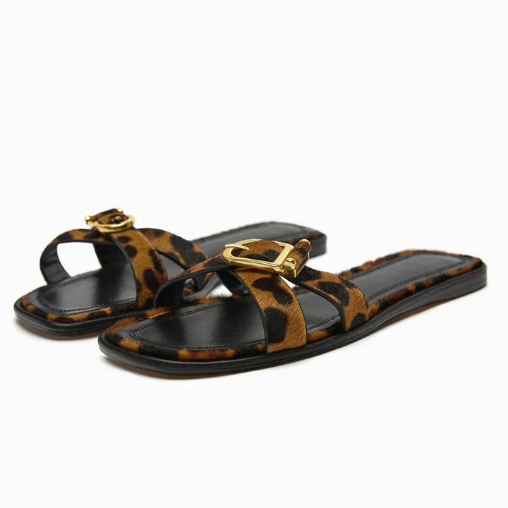 Duttini | Italian Leather Cutout Slide Sandal