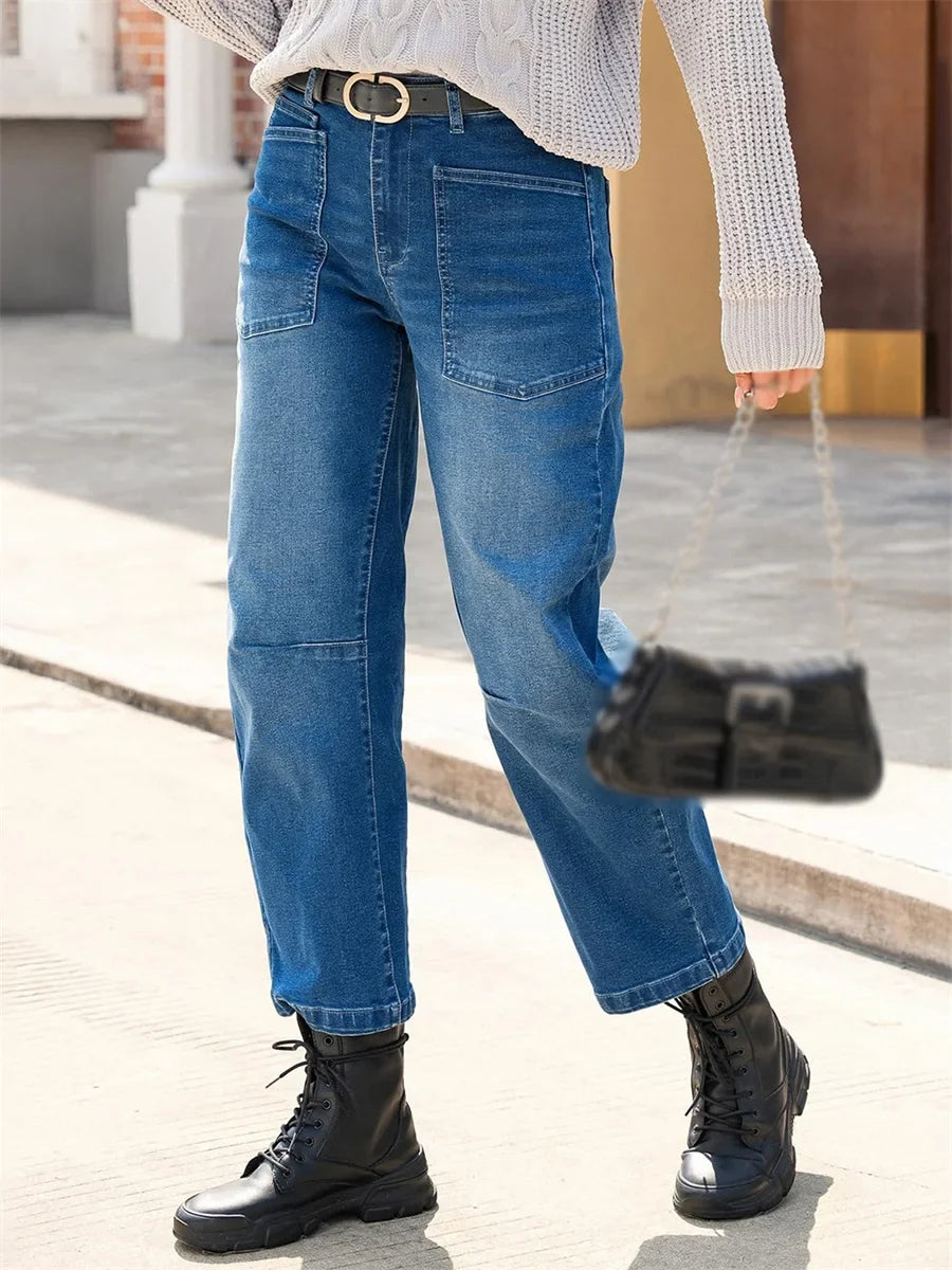 Duttini | Structured Barrel Jeans for Women in Denim