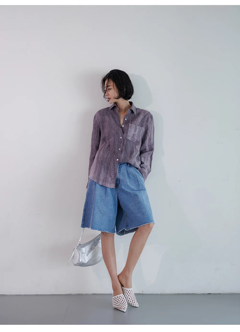 Duttini | Pleated Linen Button Shirt