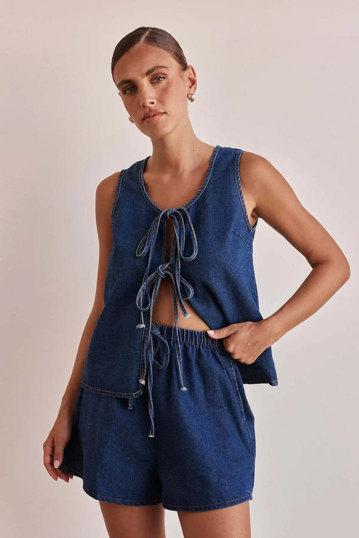 Duttini | Denim Tie Set