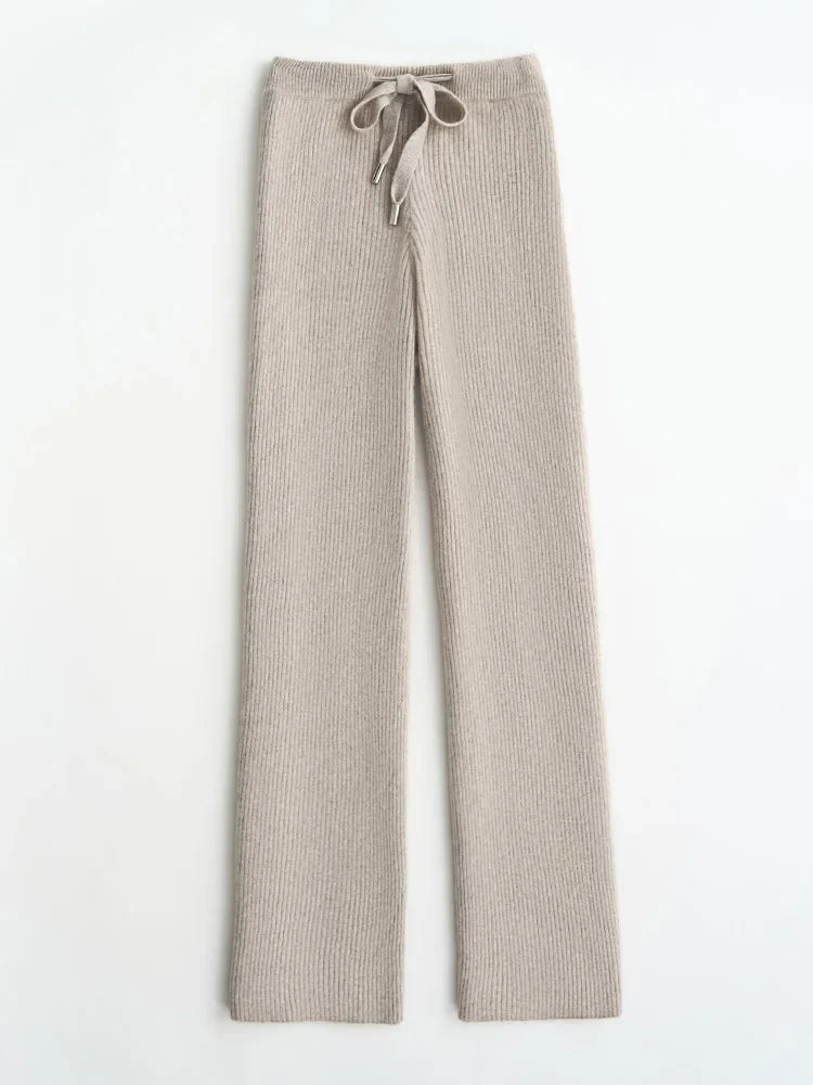 Duttini | Wool Knitted Wide Leg Pants
