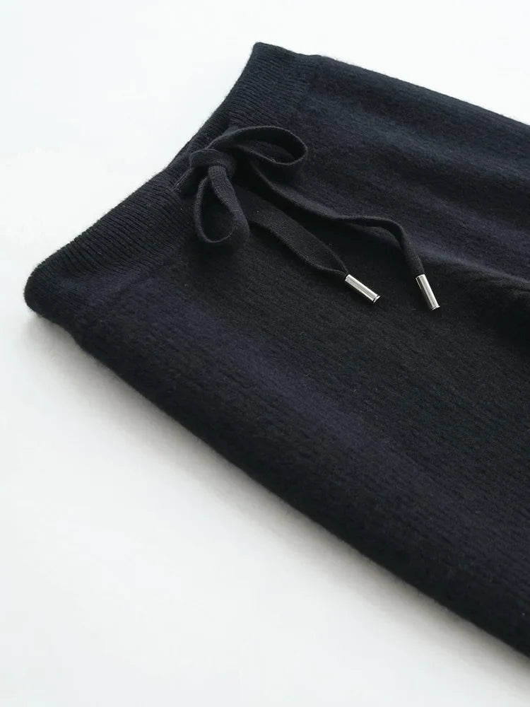 Duttini | Wool Knitted Wide Leg Pants