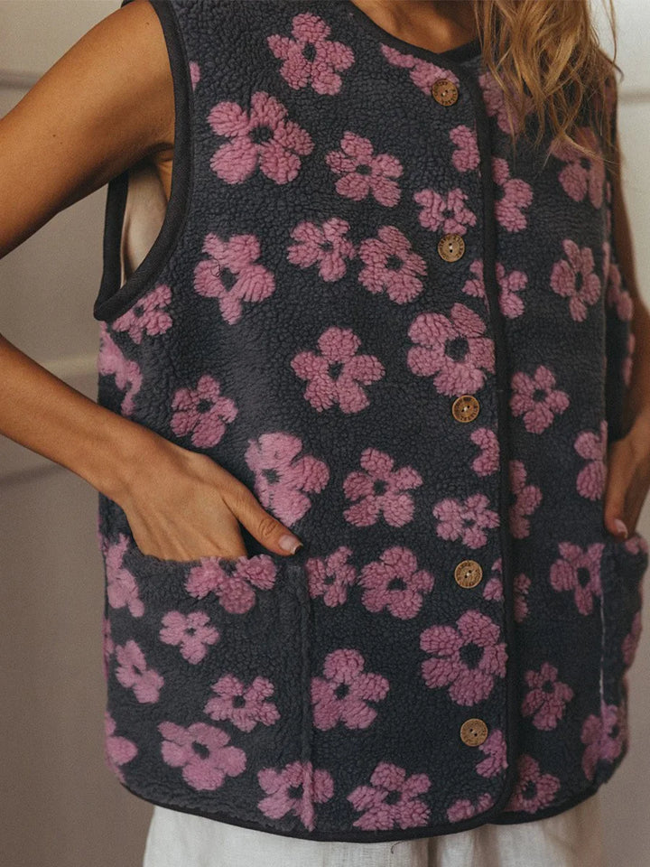 Duttini | Floral Fleece Vest for Women