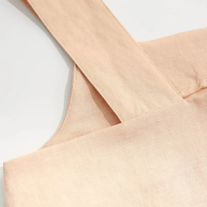 Duttini | Square Neck Linen Crop Tank