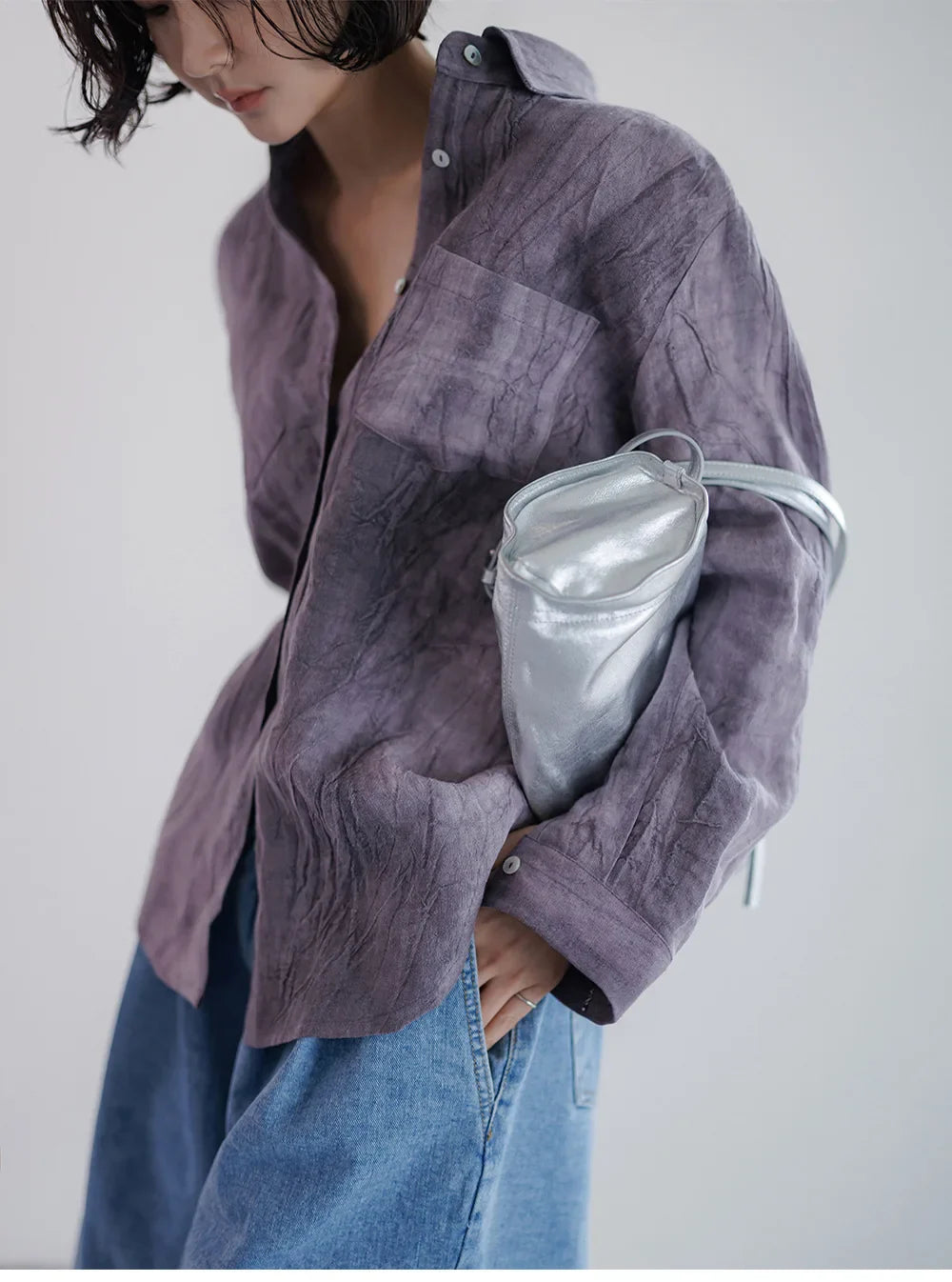 Duttini | Pleated Linen Button Shirt