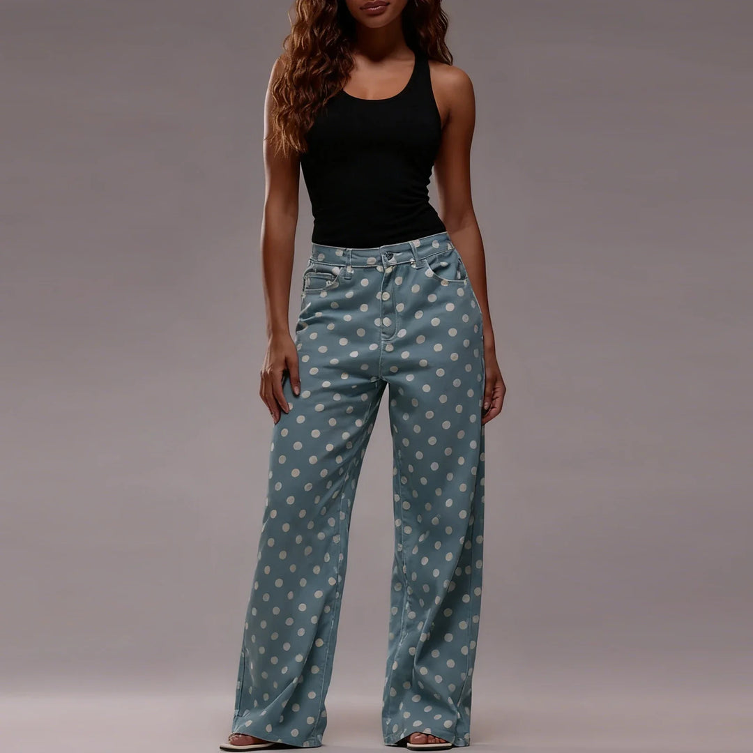 Duttini | Wide-Leg Trouser for Women in Polka Dot Print