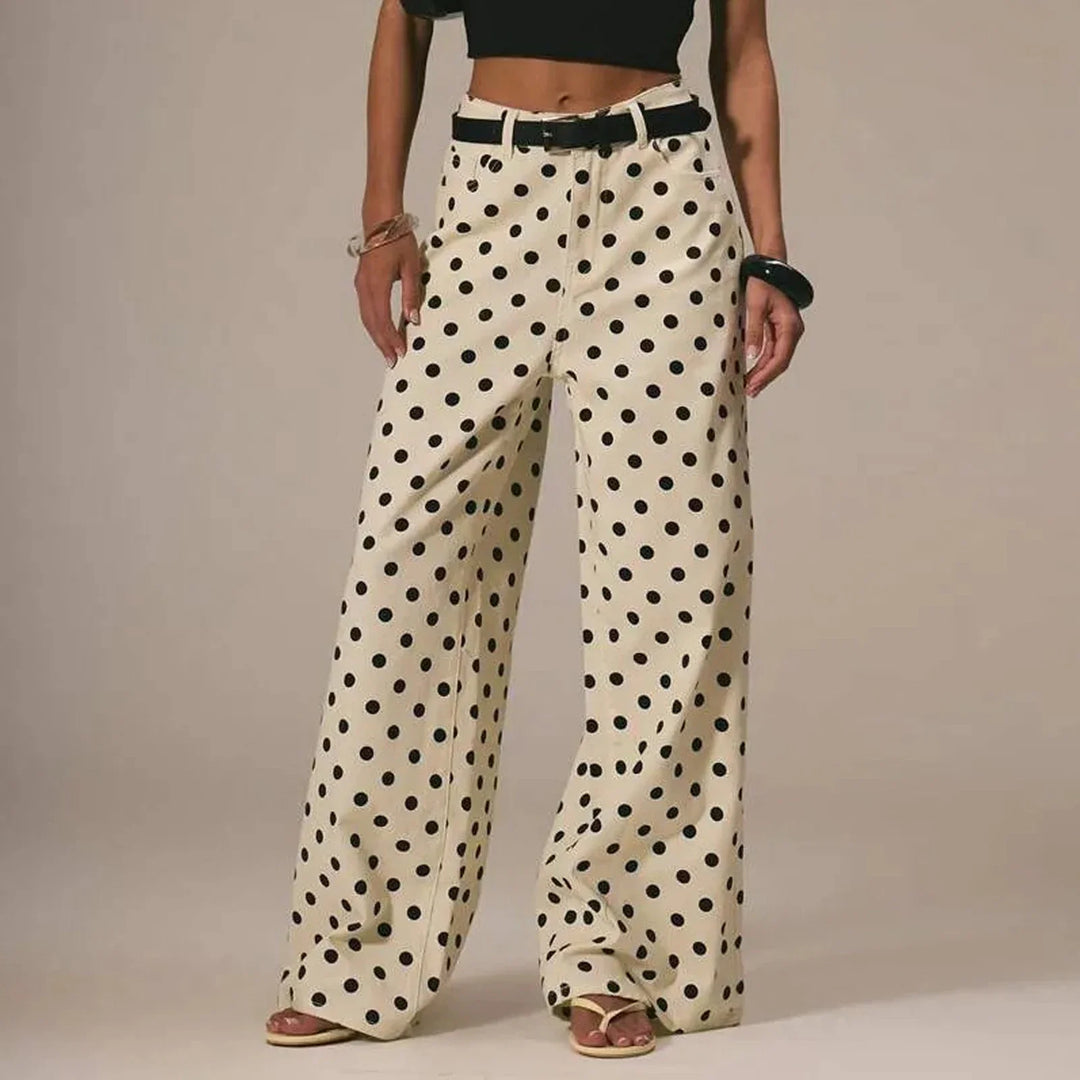 Duttini | Wide-Leg Trouser for Women in Polka Dot Print
