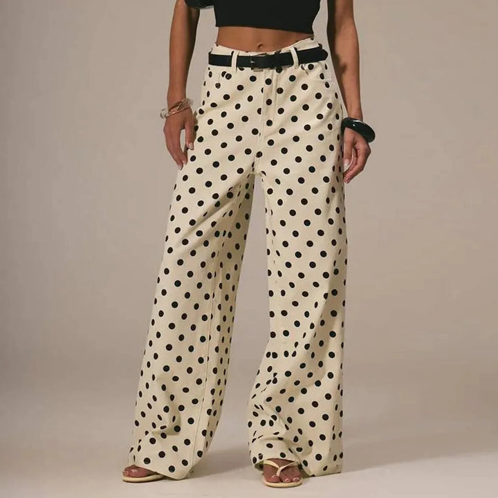 Duttini | Wide-Leg Trouser for Women in Polka Dot Print
