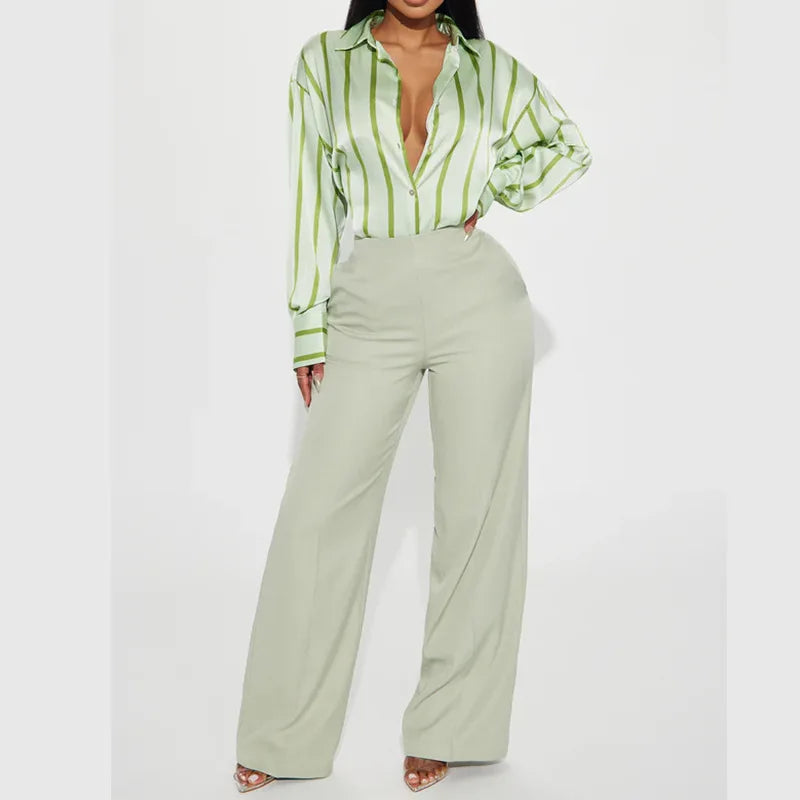 Duttini | Satin Stripe Shirt for Women