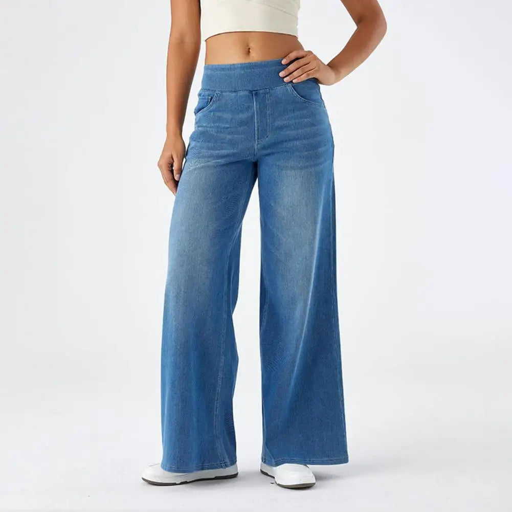 Duttini | Pull-On Wide Leg Jean for Women in Denim Blue
