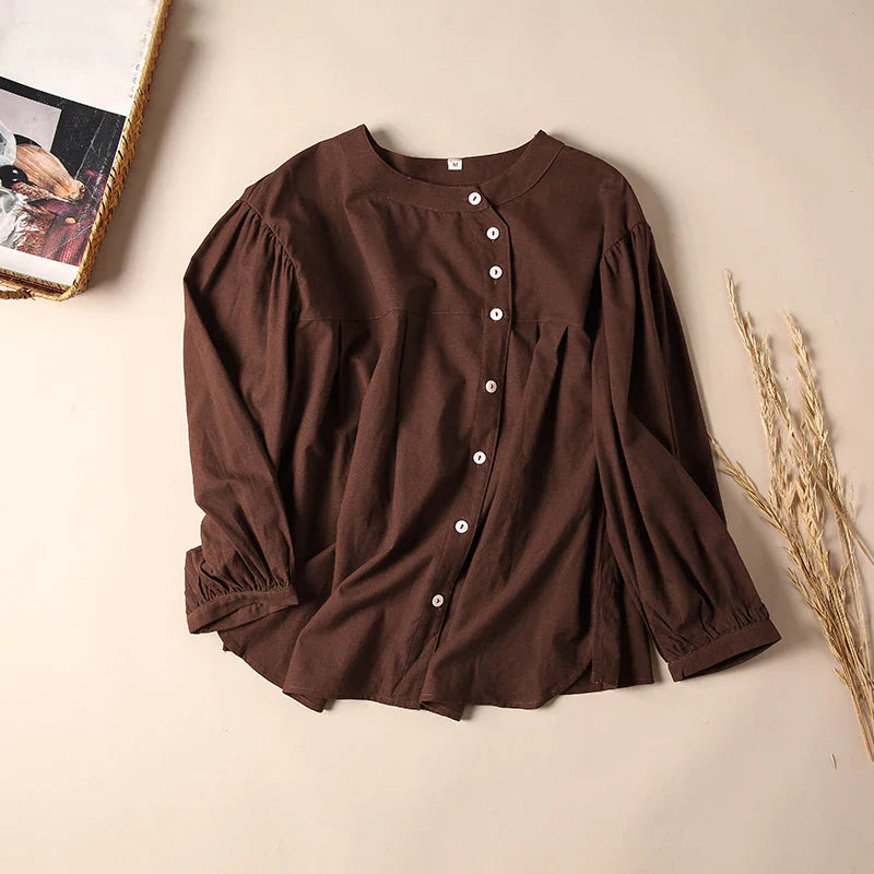 Duttini | Gathered Lantern Sleeve Blouse