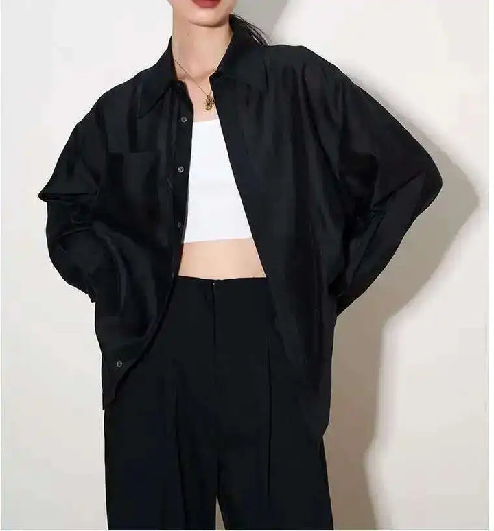 Duttini | Silk Poplin Blouse for Women in Flowing Fit
