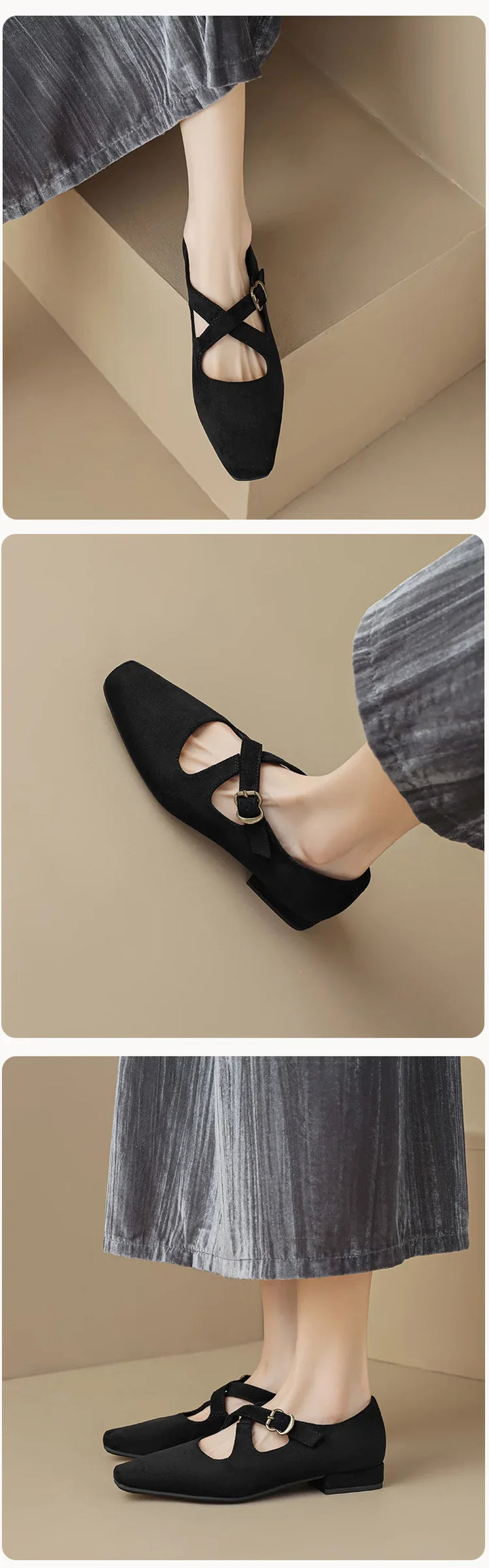 Duttini | Buckled Suede Mule