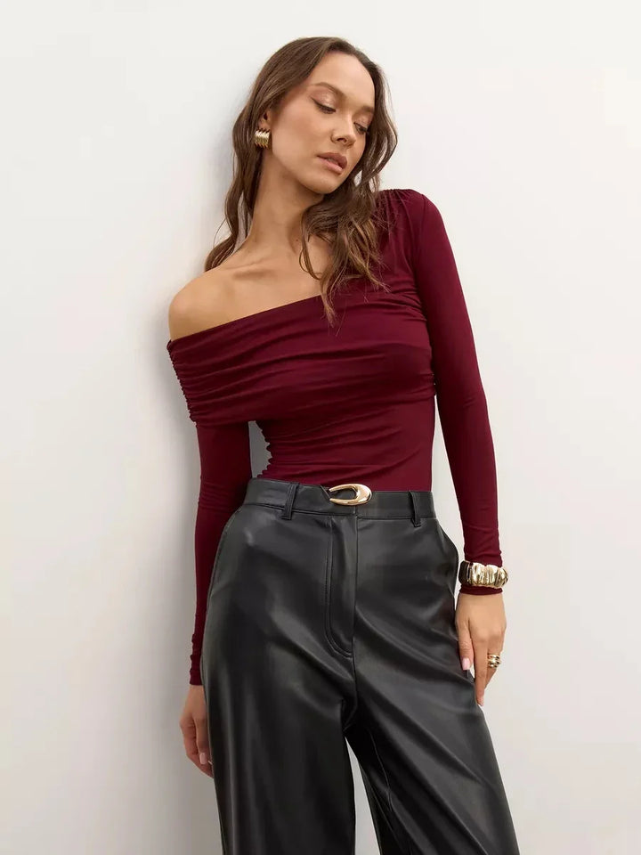 Duttini | Off-Shoulder Top for Women in Cotton Blend, Fitted, White