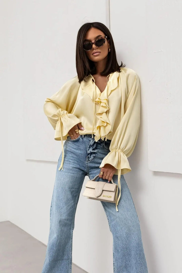 Duttini | Satin Ruffle Blouse for Women